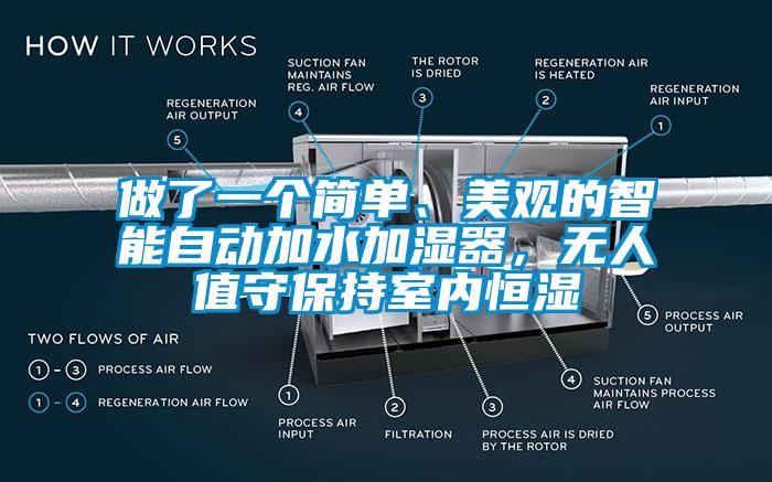 做了一个简单、美观的智能自动加水加湿器，无人值守保持室内恒湿